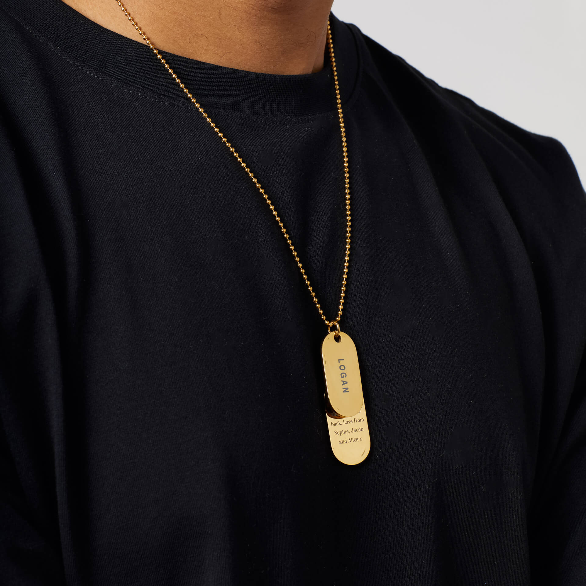 Fred Bennett Double Oval Dog Tag Necklace