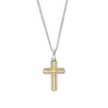 Fred Bennett Two Tone Stainless Steel Cross Necklace