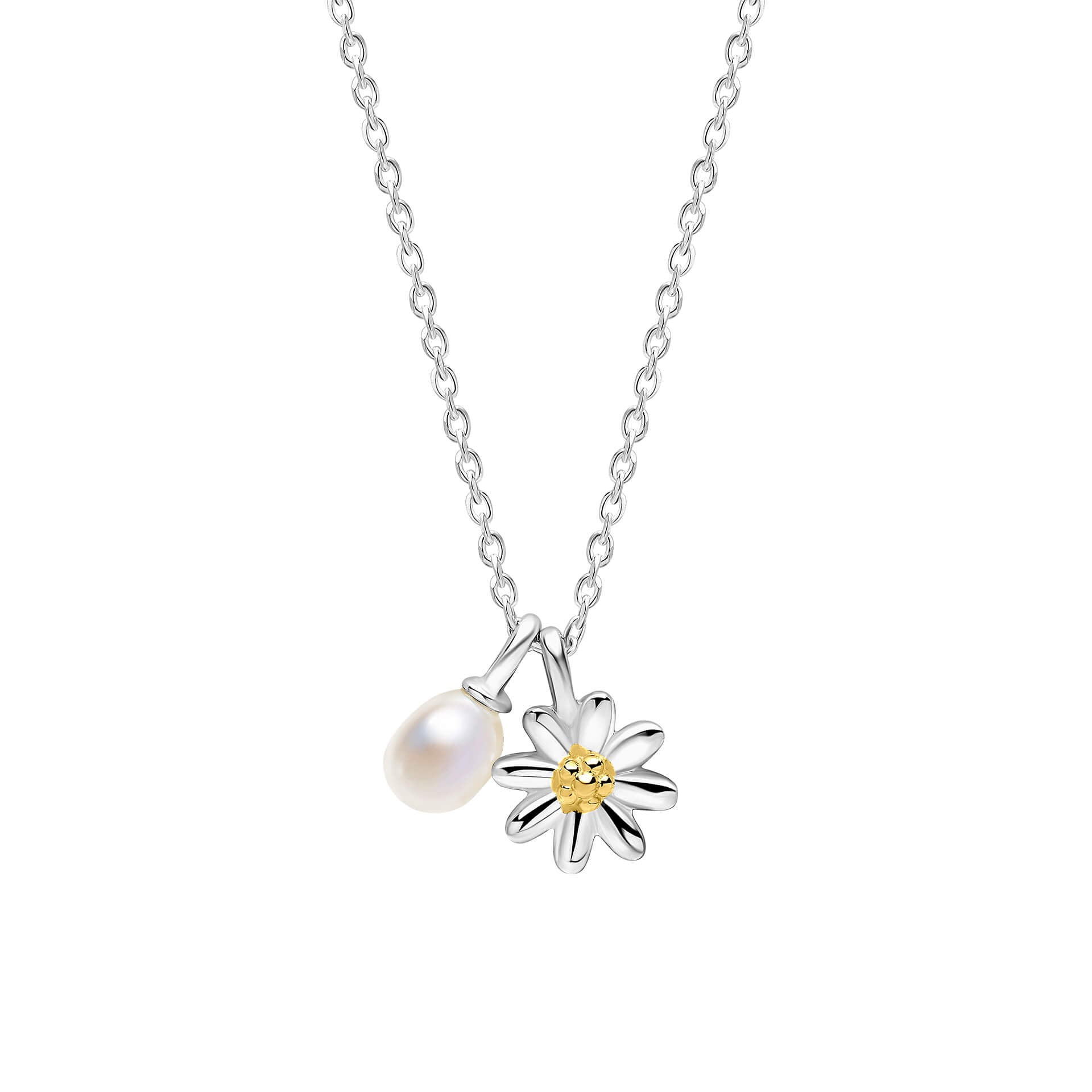 Laura Ashley Silver Kids Everingham Meadow Daisy Charm Necklace