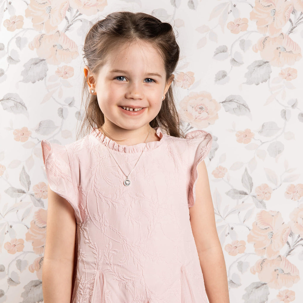 Laura Ashley Silver Kids Rosmere Love Heart Slider Locket
