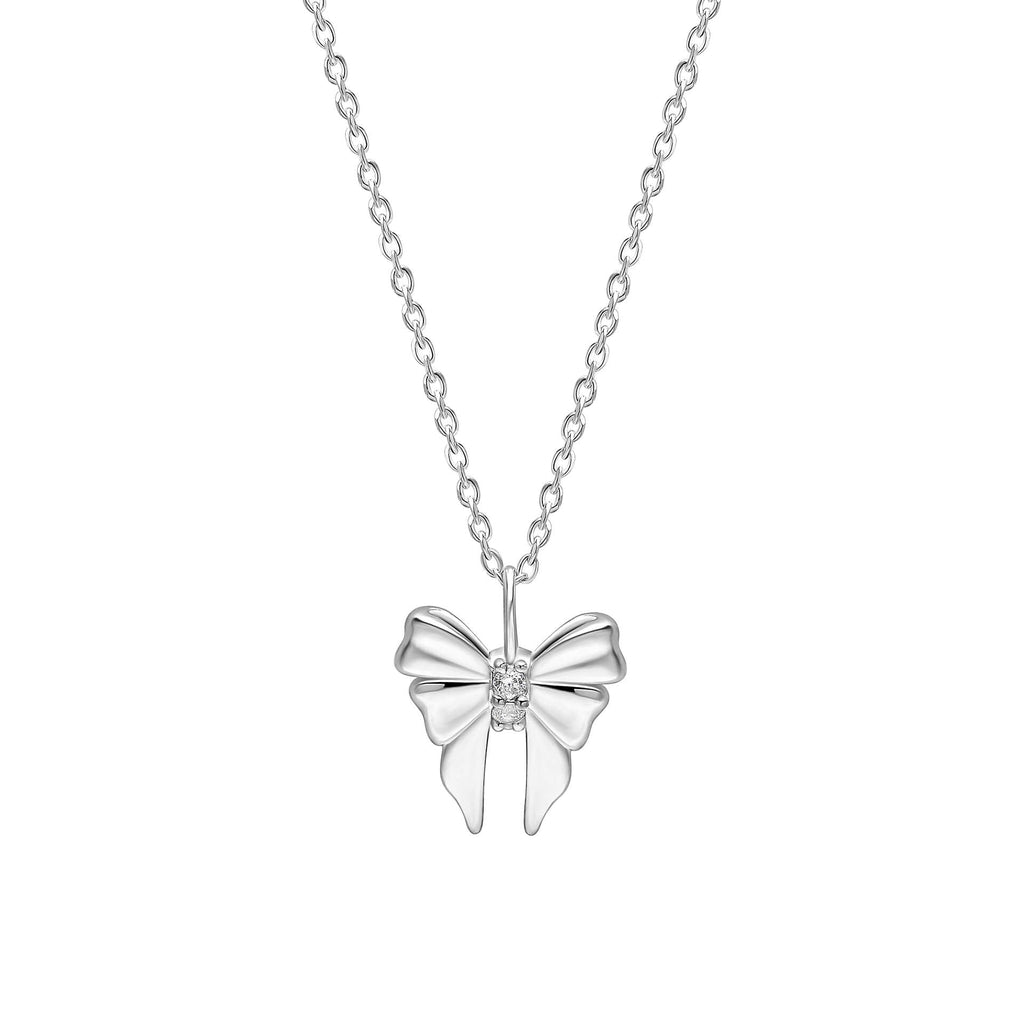 Laura Ashley Silver Kids Milda Bow Necklace