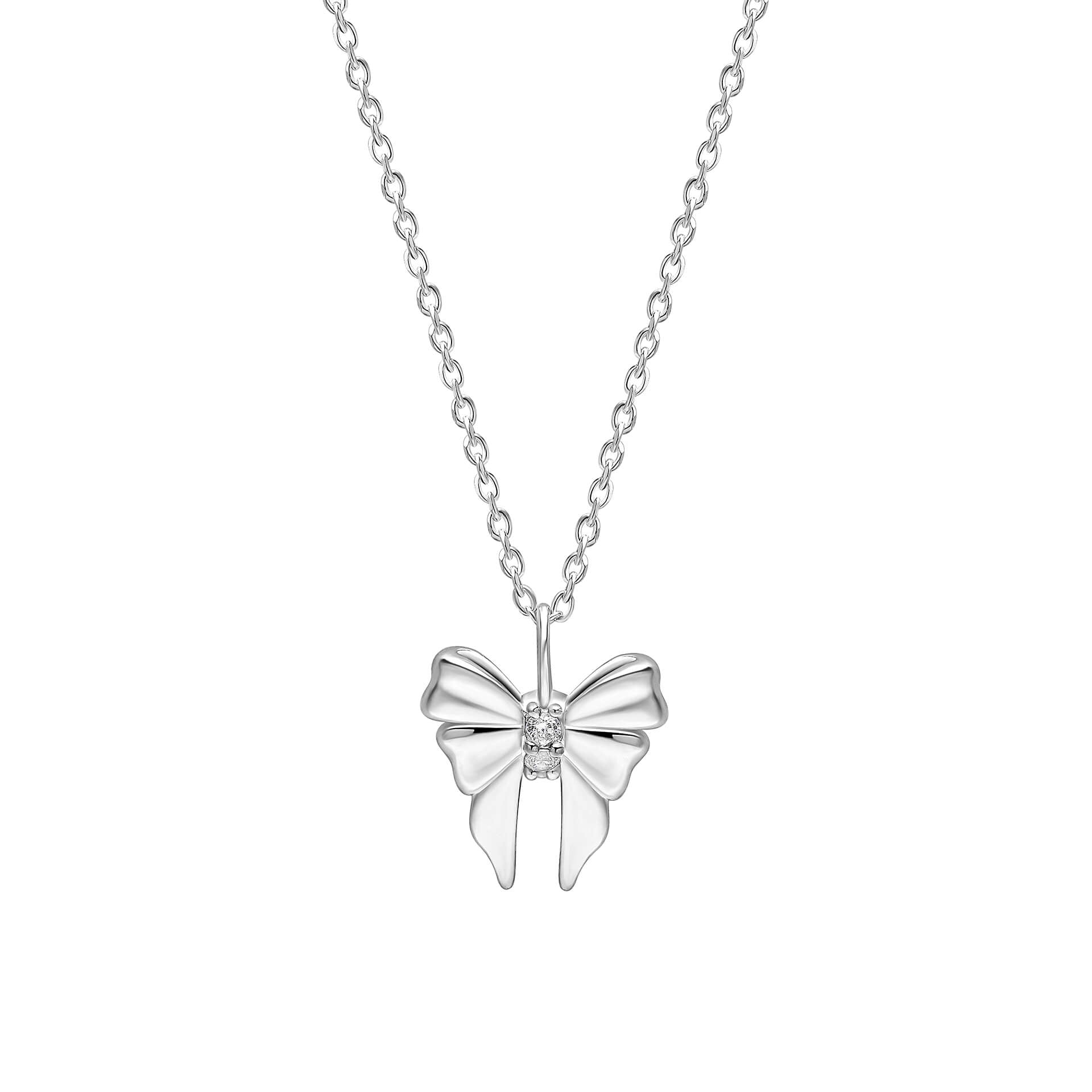 Laura Ashley Silver Kids Milda Bow Necklace
