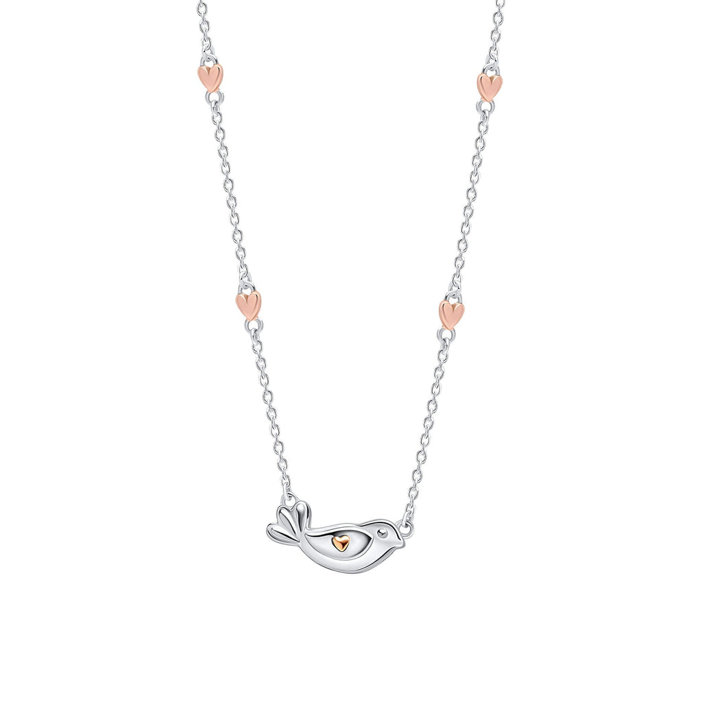 Laura Ashley Silver Kids Rosmere Love Mini Bird Necklace