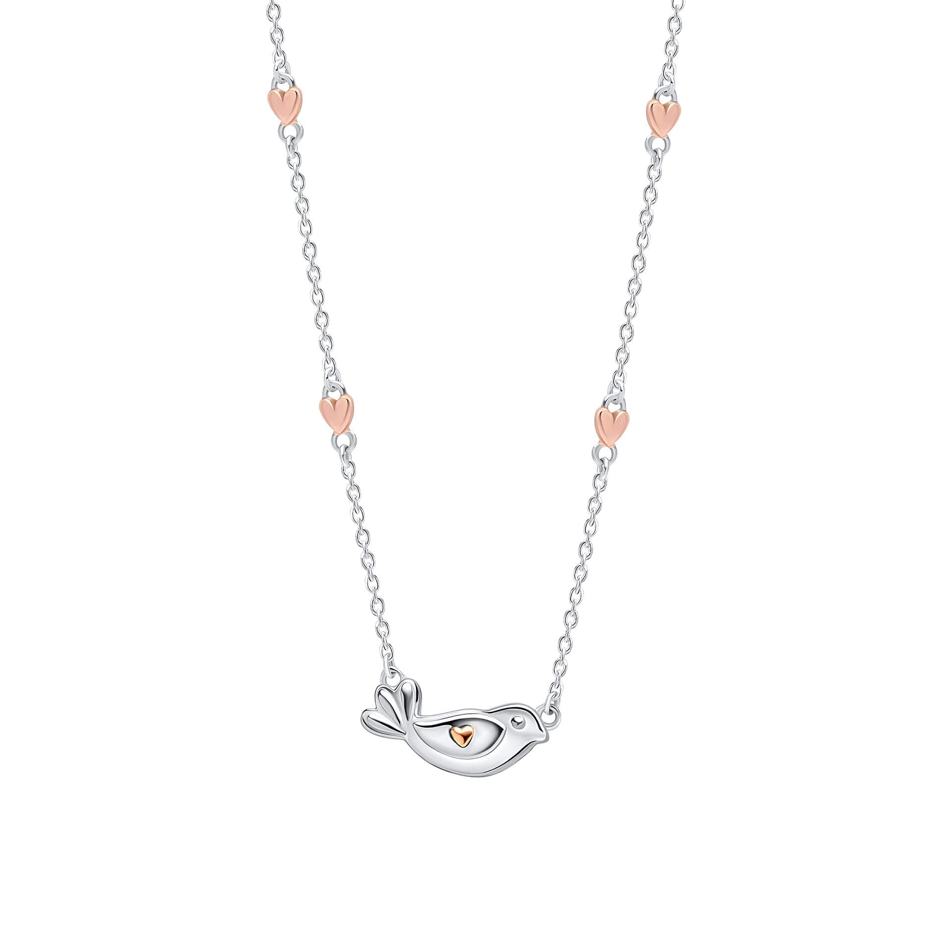 Laura Ashley Silver Kids Rosmere Love Mini Bird Necklace