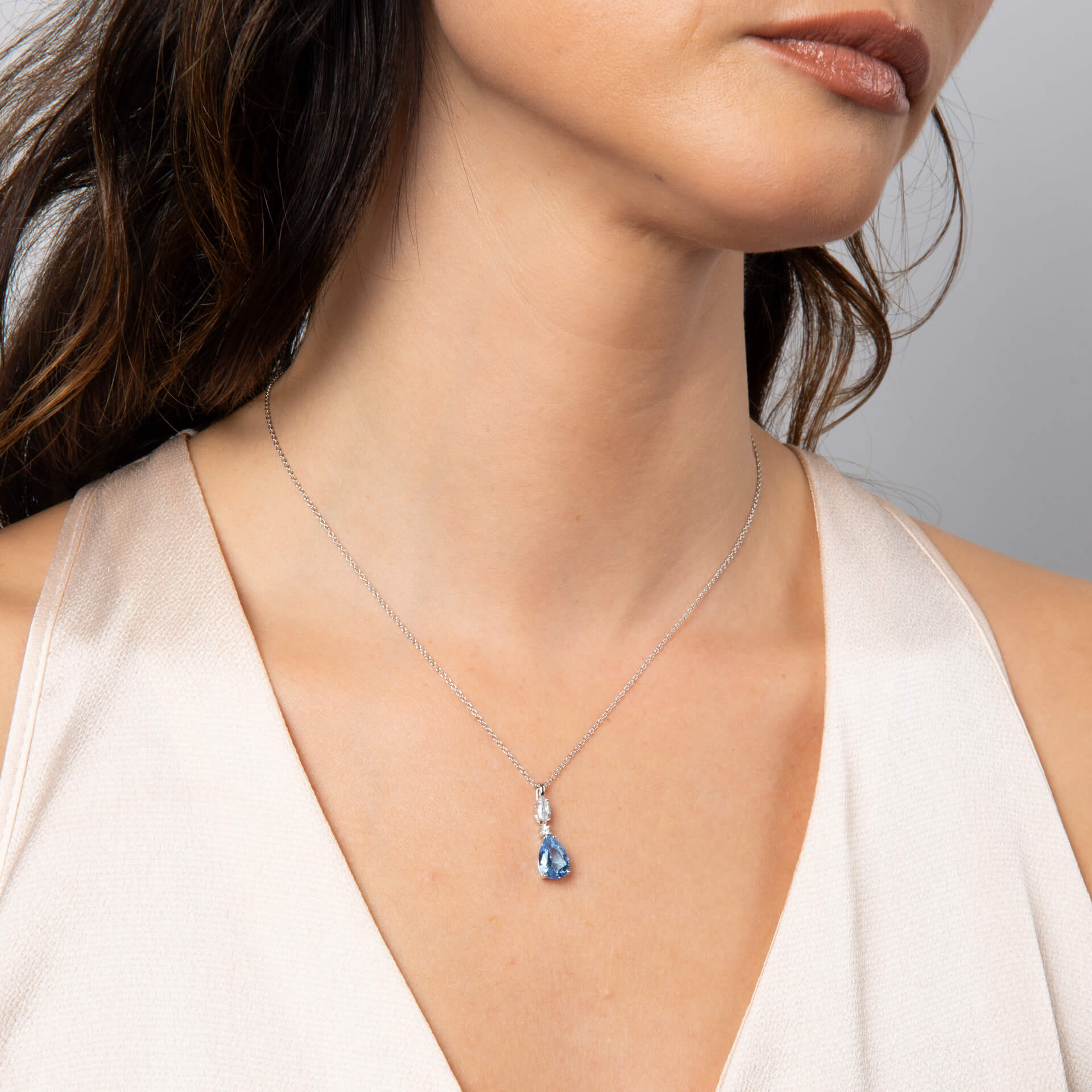 Diamonfire Teardrop and Marquise Drop Pendant
