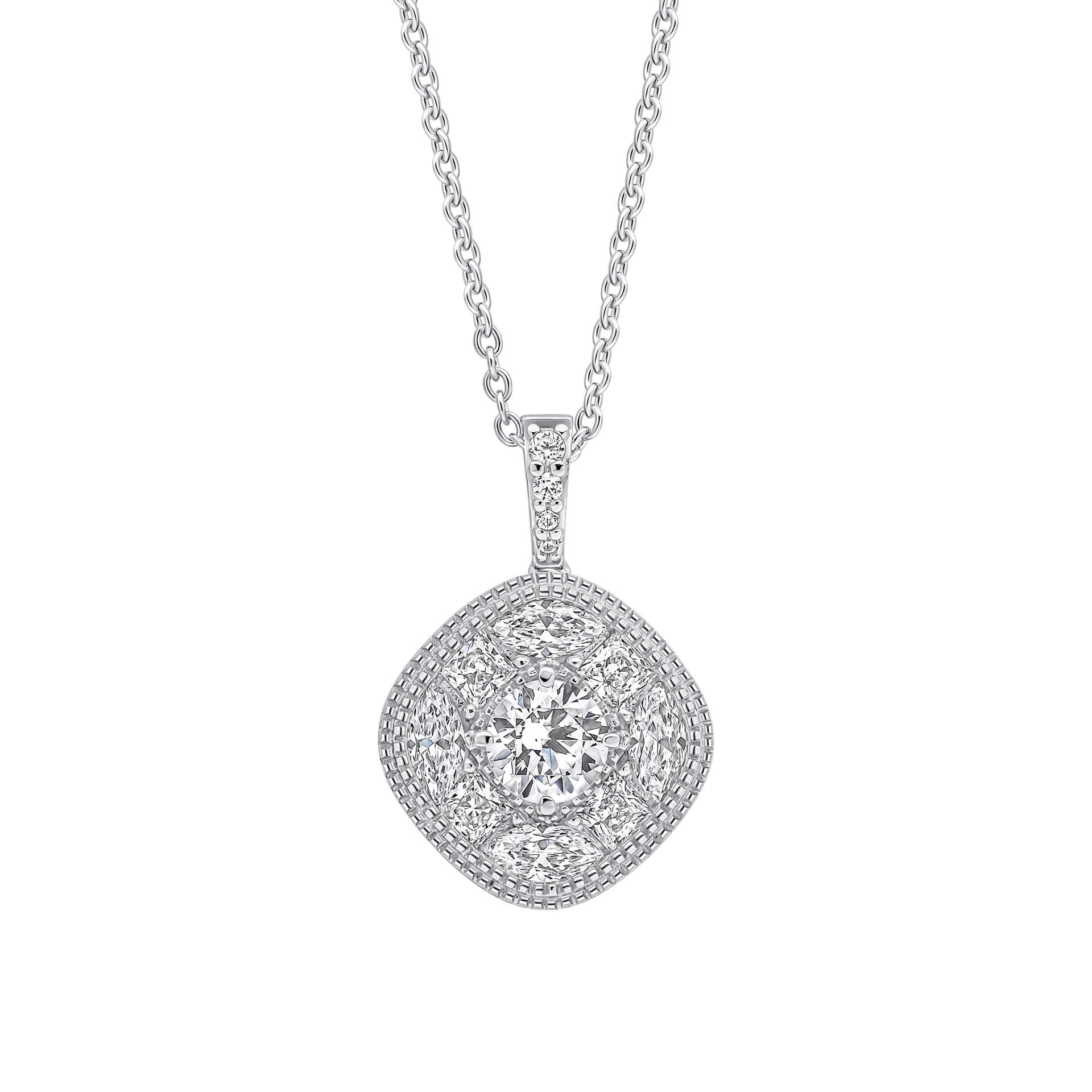 Diamonfire Pave Stippled Pendant