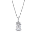 Diamonfire Emerald Cut Half Bezel Drop Pendant