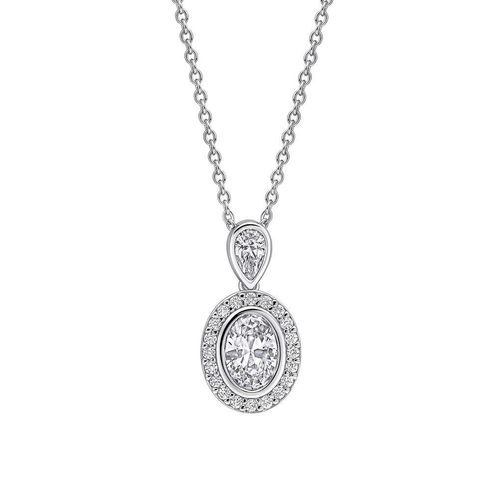 Diamonfire Halo Double Drop Pendant