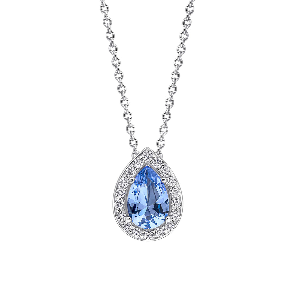 Diamonfire Zirconia Halo Teardrop Pendant
