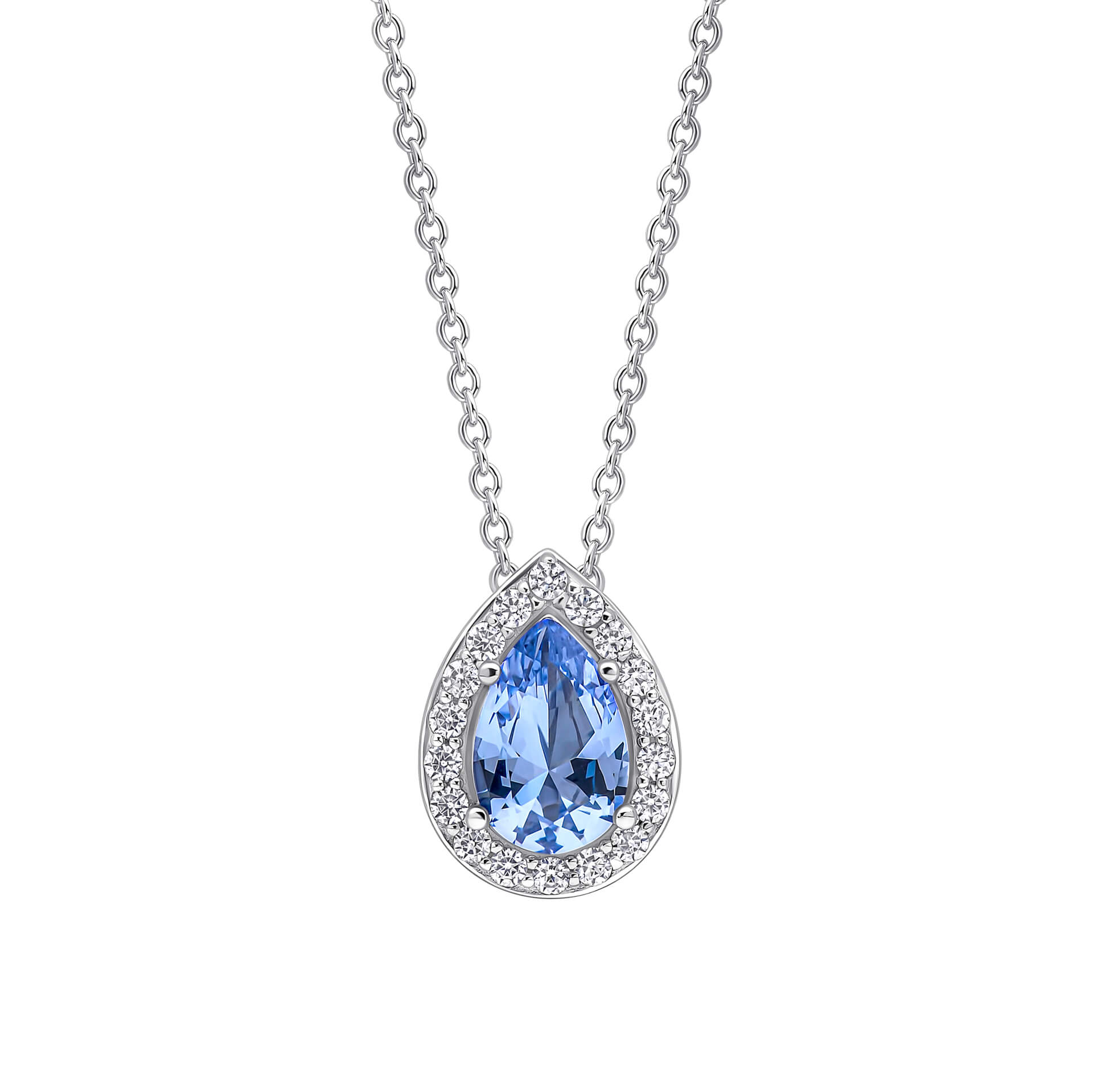 Diamonfire Zirconia Halo Teardrop Pendant