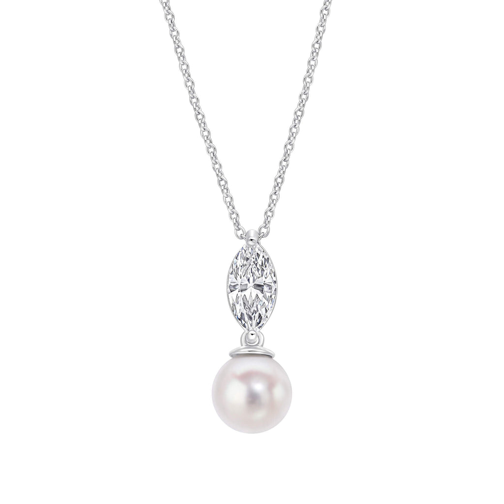 Diamonfire Marquise Pearl Drop Pendant