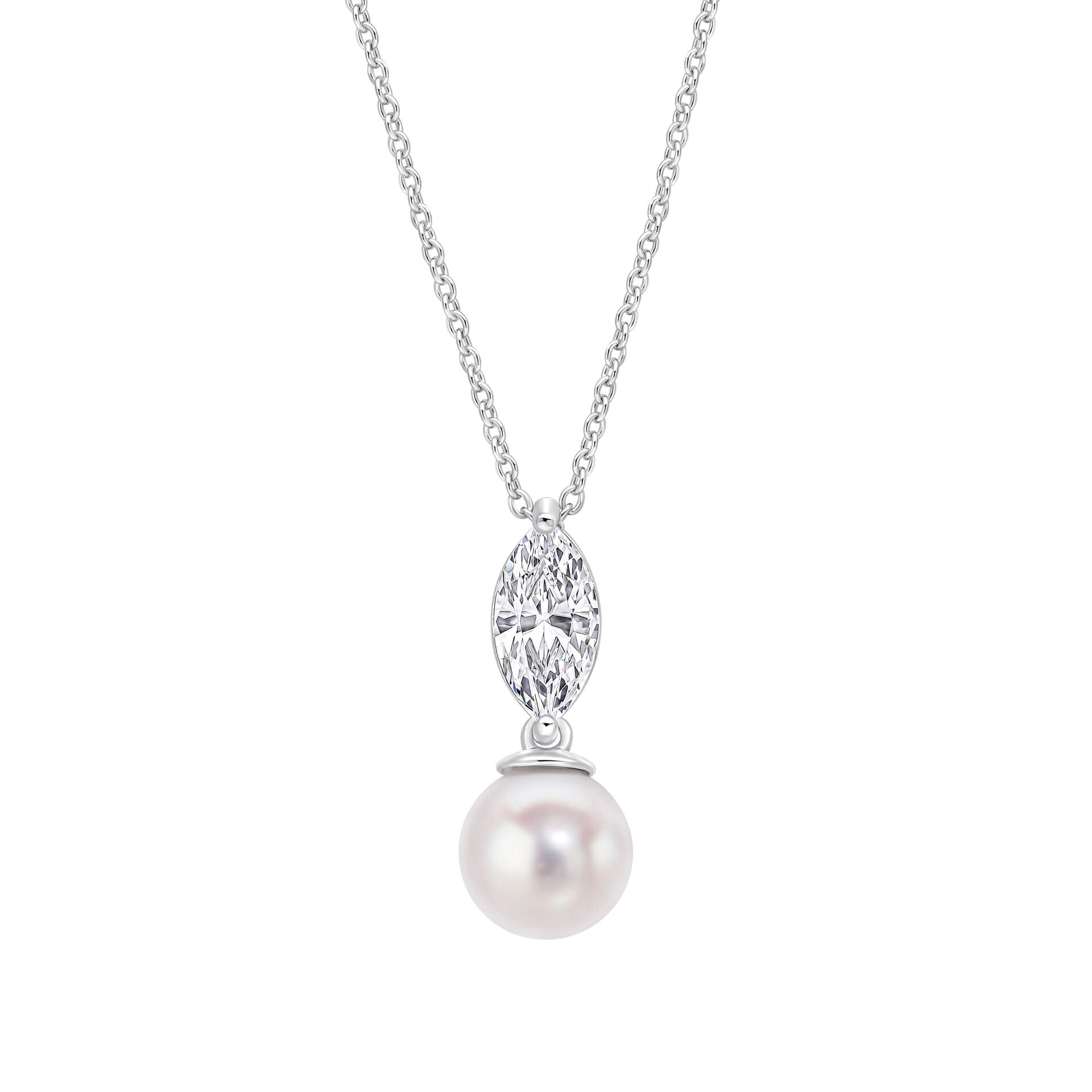 Diamonfire Marquise Pearl Drop Pendant