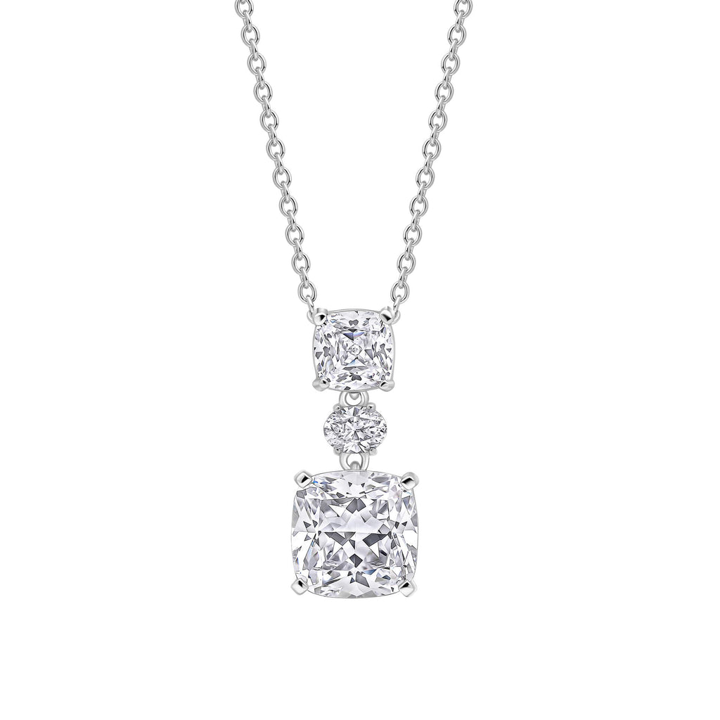 Diamonfire Radiant & Oval Cut Drop Pendant