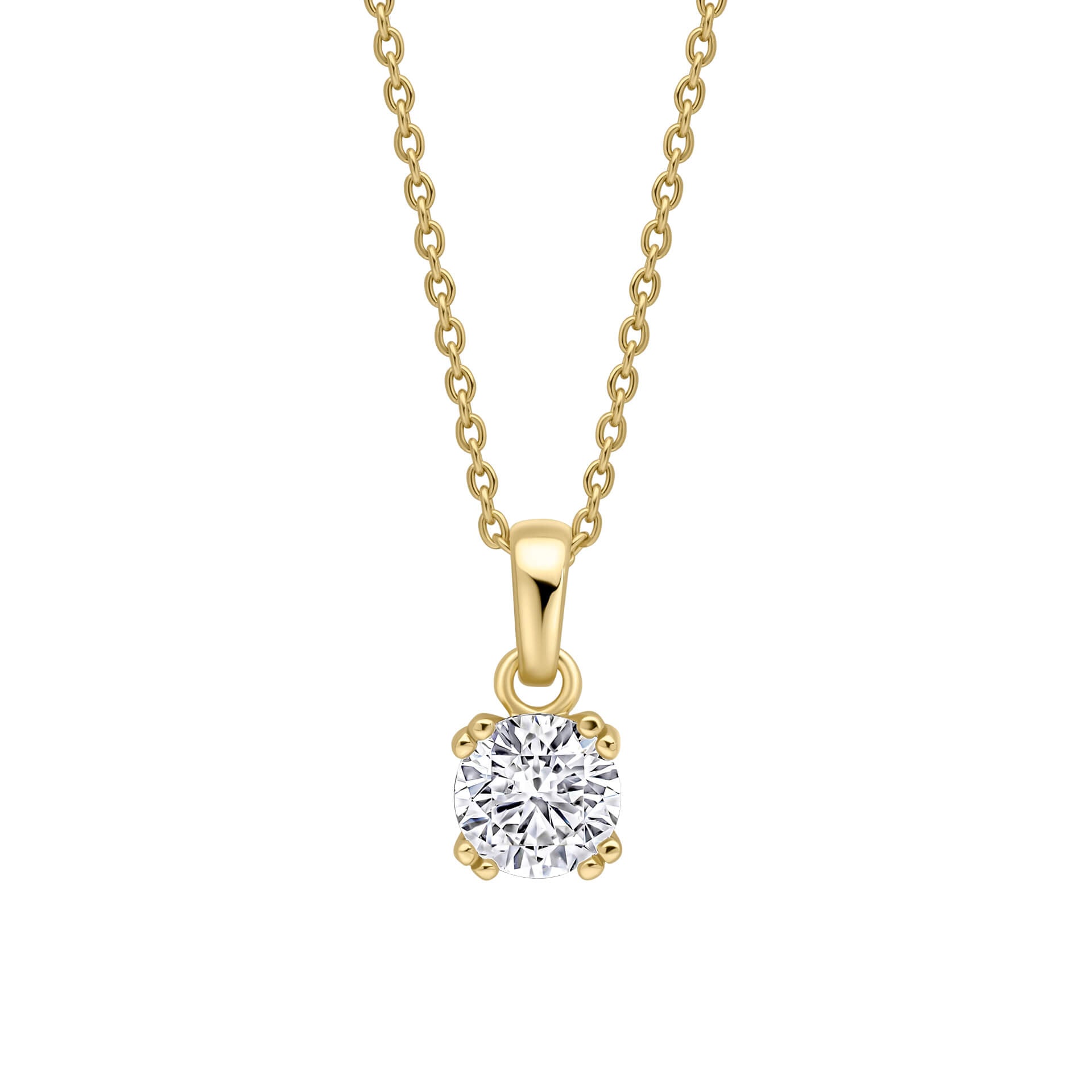 Diamonfire Double Claw Solitaire Pendant