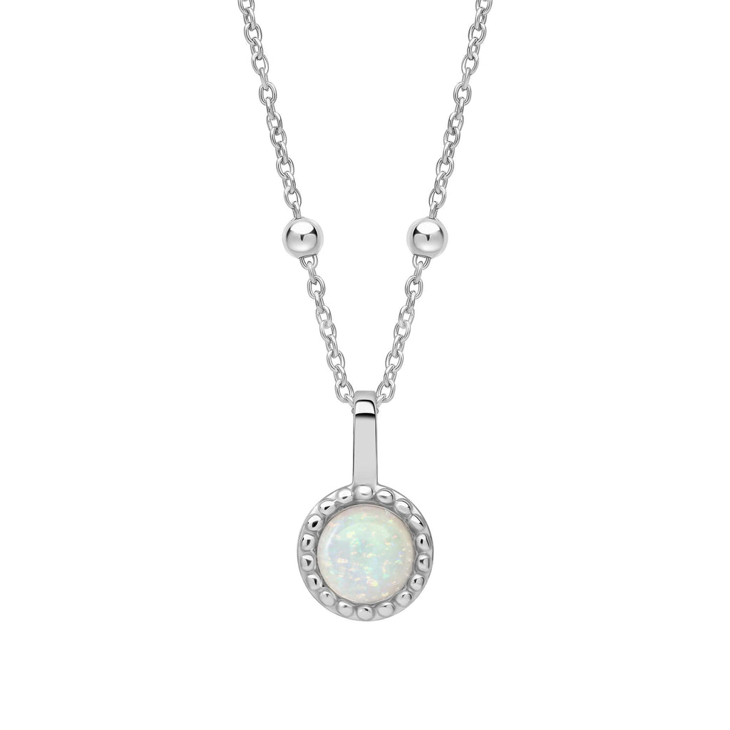 Beginnings Milgrain Semi-Precious Cabochon Birthstone Pendant