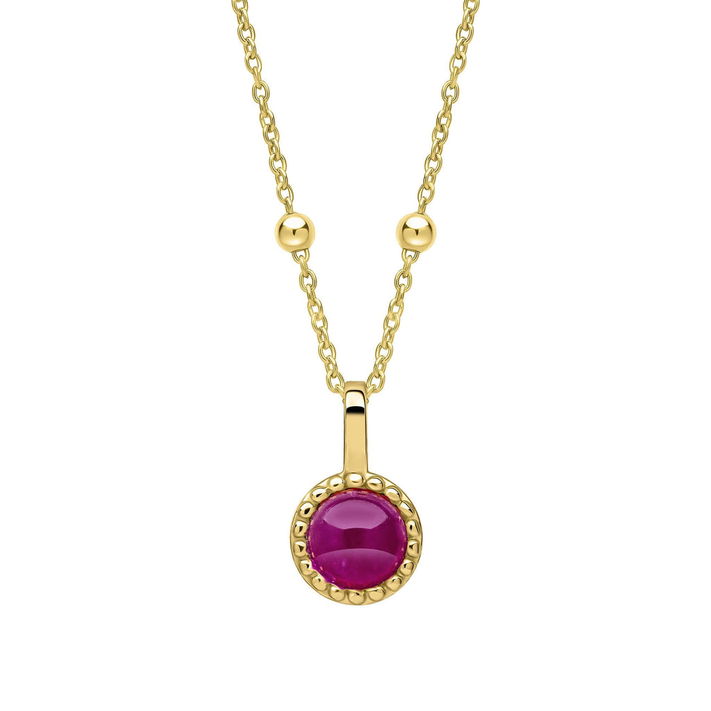 Beginnings Milgrain Semi-Precious Cabochon Birthstone Pendant