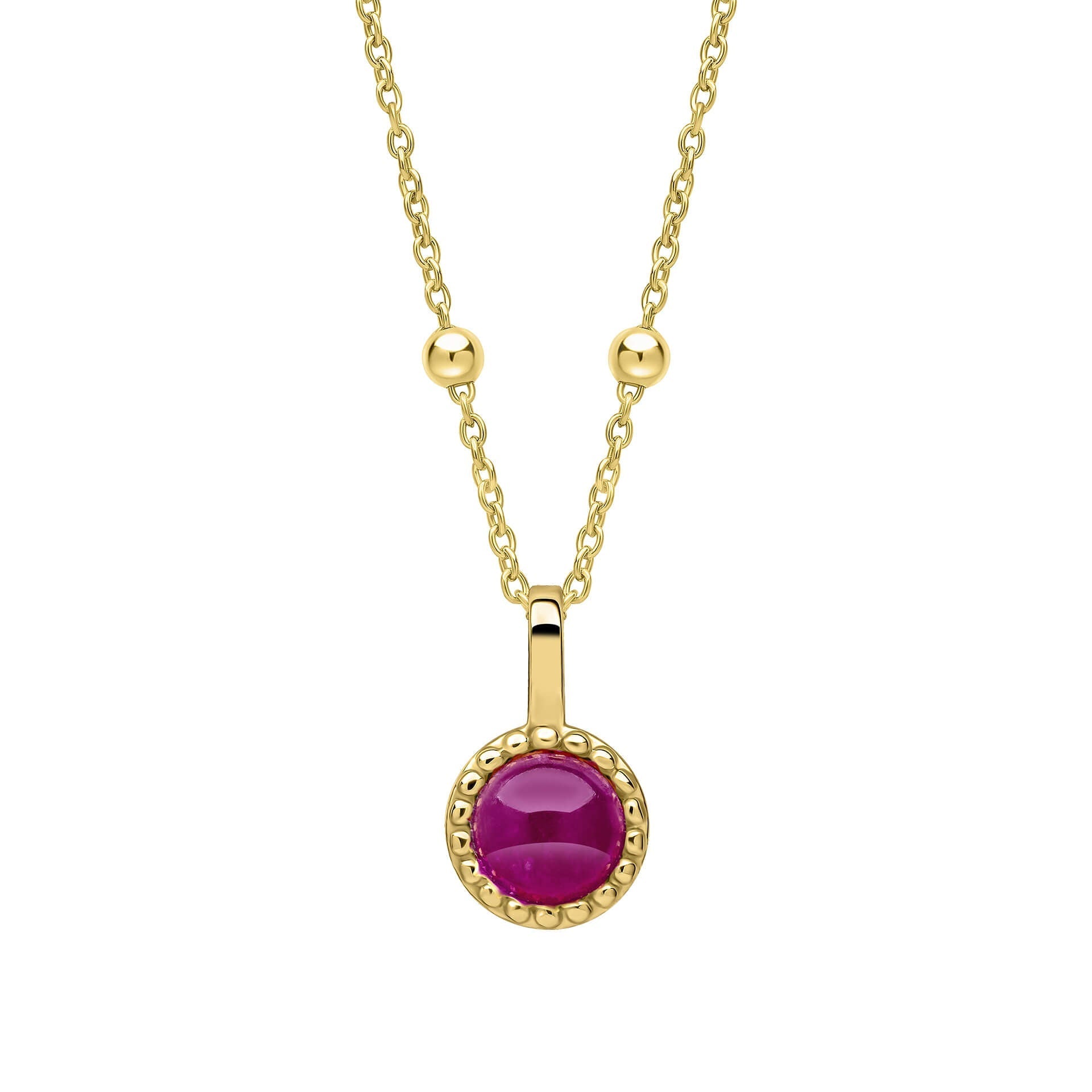 Beginnings Milgrain Semi-Precious Cabochon Birthstone Pendant