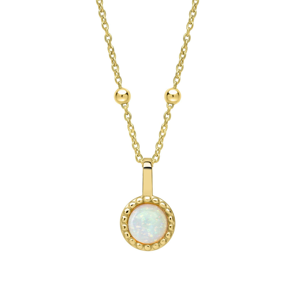 Beginnings Milgrain Semi-Precious Cabochon Birthstone Pendant