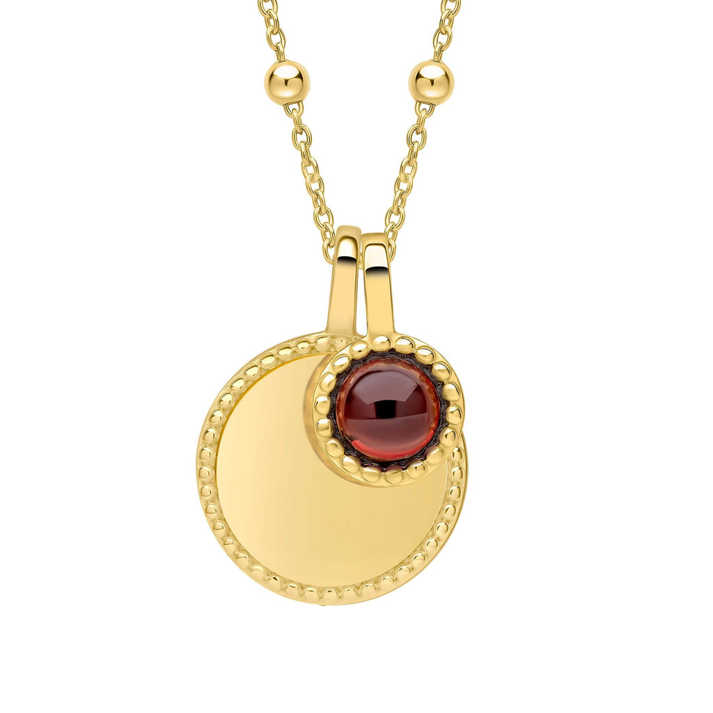 Beginnings Milgrain Semi-Precious Cabochon Birthstone Necklace