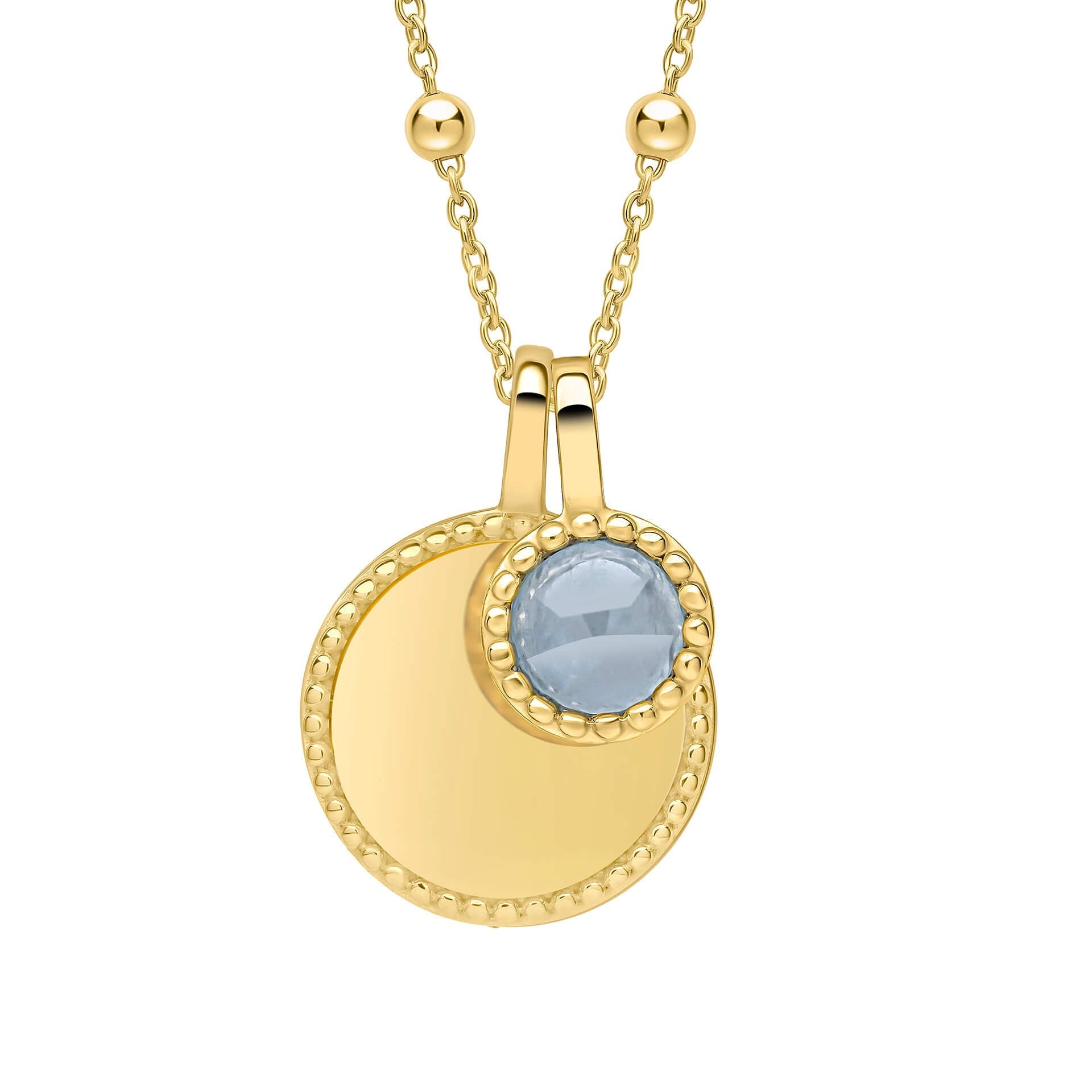 Beginnings Milgrain Semi-Precious Cabochon Birthstone Necklace