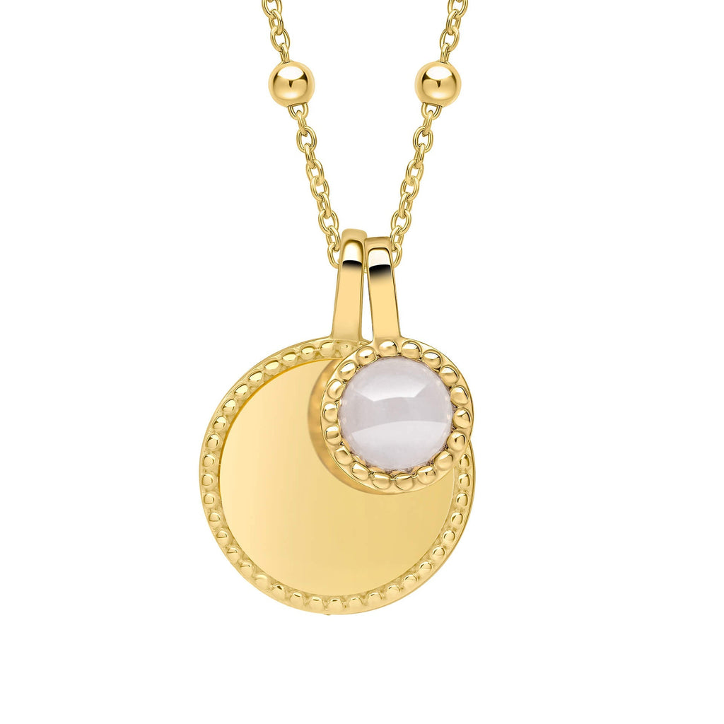 Beginnings Milgrain Semi-Precious Cabochon Birthstone Necklace