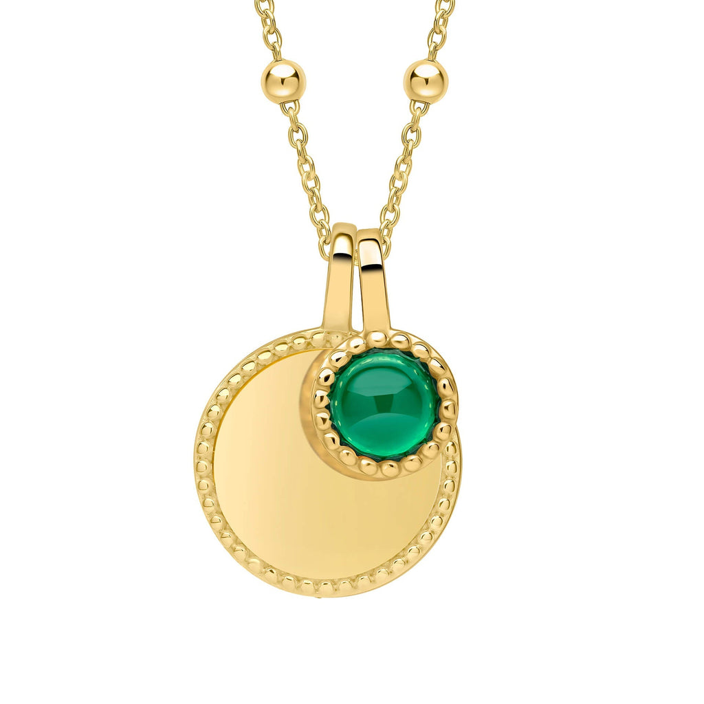 Beginnings Milgrain Semi-Precious Cabochon Birthstone Necklace