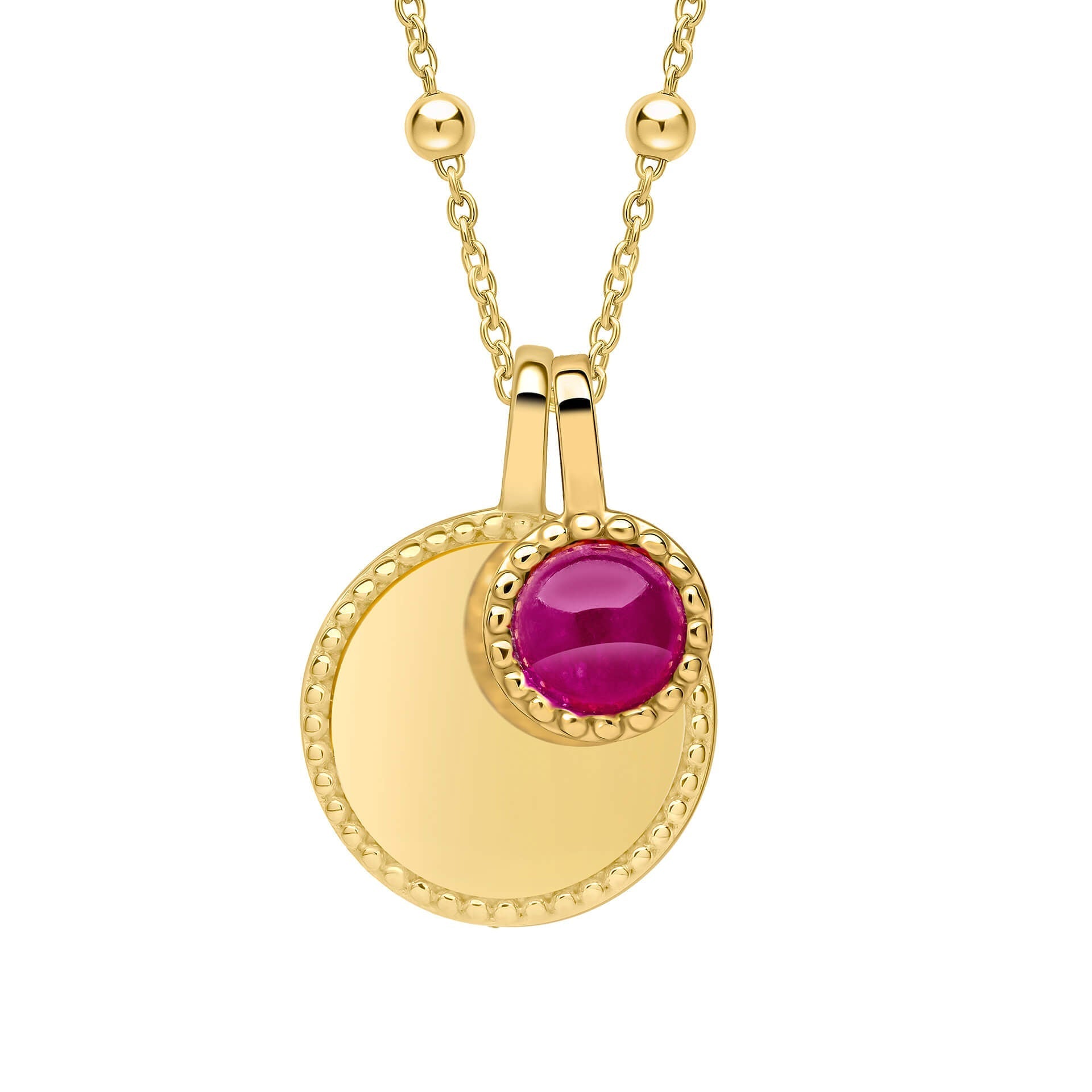 Beginnings Milgrain Semi-Precious Cabochon Birthstone Necklace