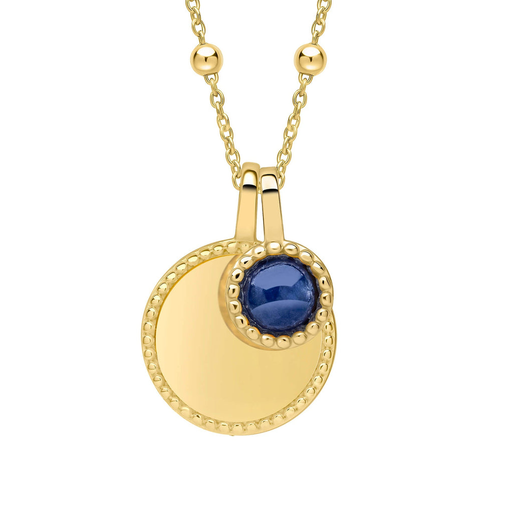 Beginnings Milgrain Semi-Precious Cabochon Birthstone Necklace