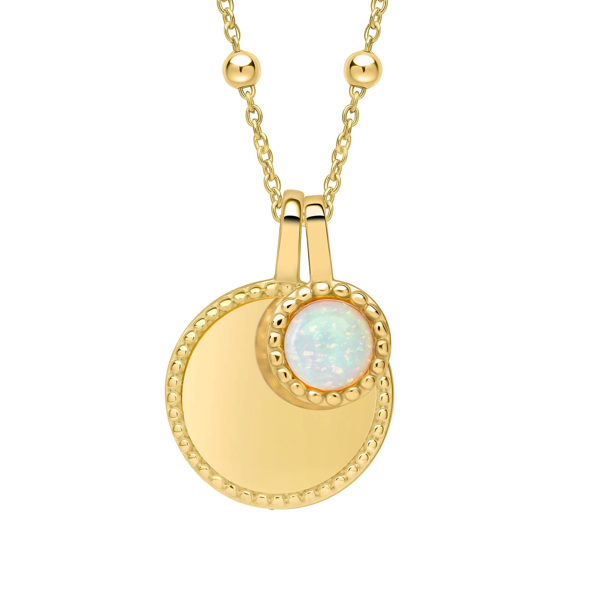Beginnings Milgrain Semi-Precious Cabochon Birthstone Necklace
