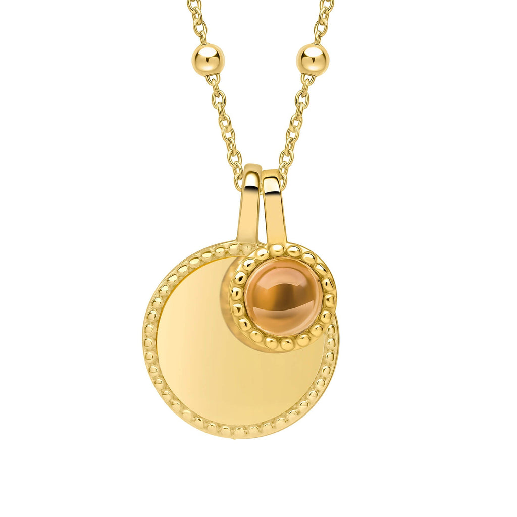 Beginnings Milgrain Semi-Precious Cabochon Birthstone Necklace