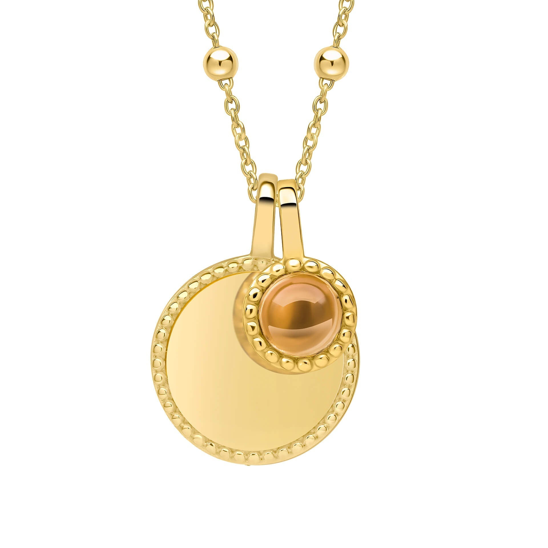 Beginnings Milgrain Semi-Precious Cabochon Birthstone Necklace