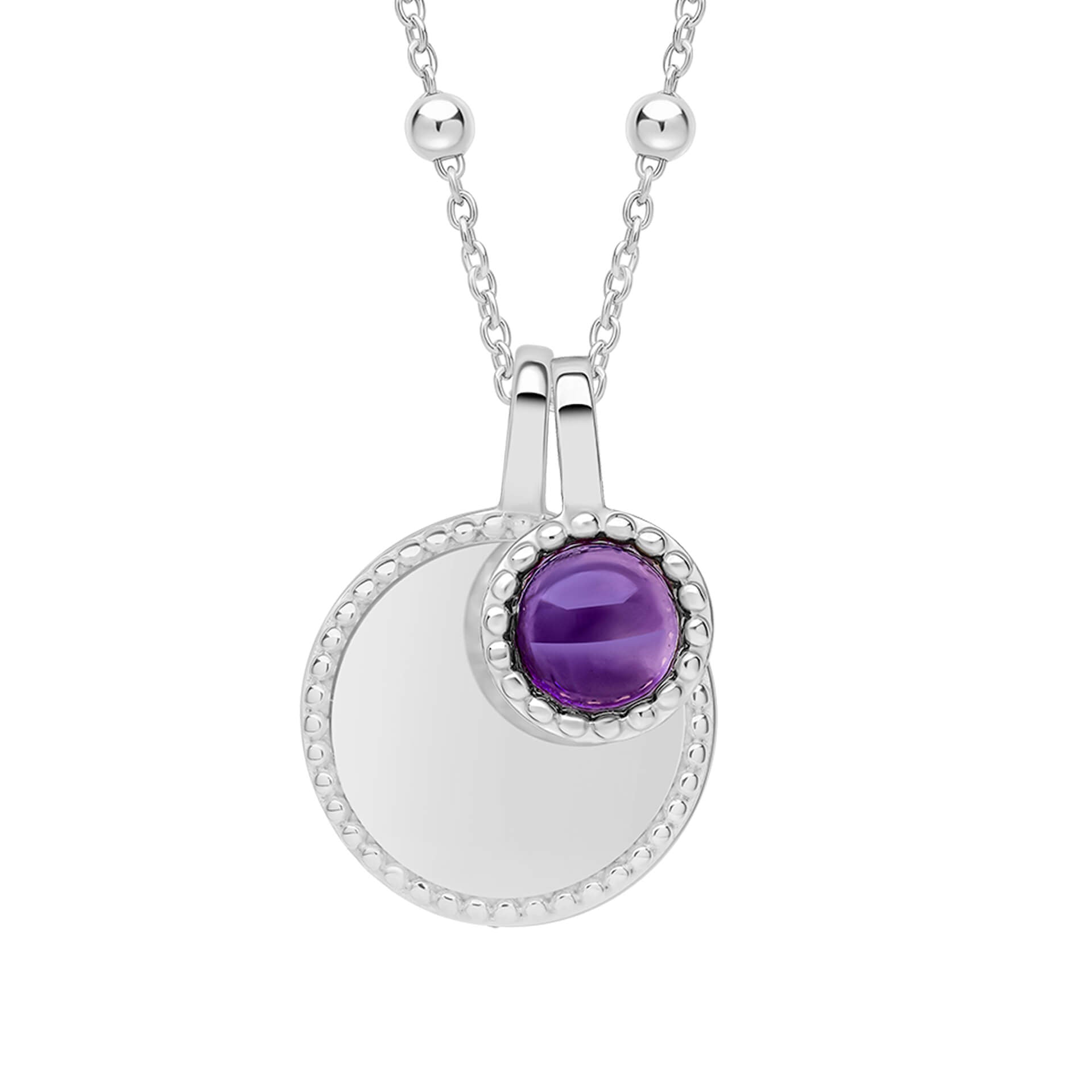 Beginnings Milgrain Semi-Precious Cabochon Birthstone Necklace
