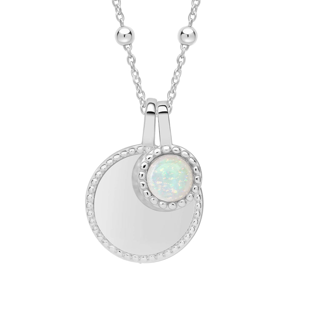 Beginnings Milgrain Semi-Precious Cabochon Birthstone Necklace