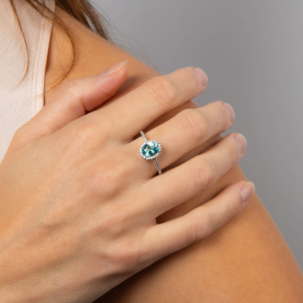 Diamonfire Oval Zirconia Pave Ring