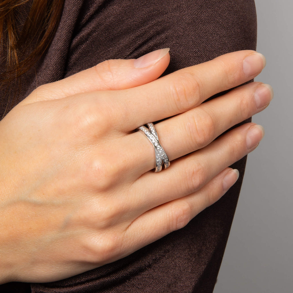 Diamonfire Zirconia Criss Cross Ring