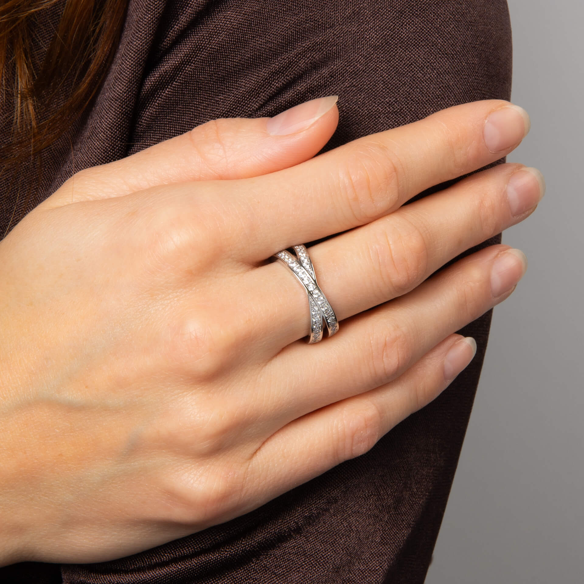 Diamonfire Zirconia Criss Cross Ring