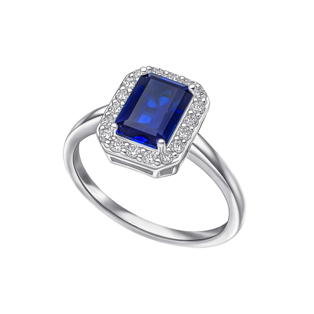 Diamonfire Geometric Halo Ring
