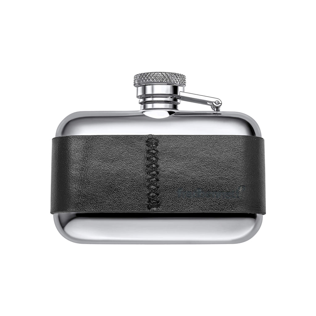 Fred Bennett Black Leather 3oz Hip Flask
