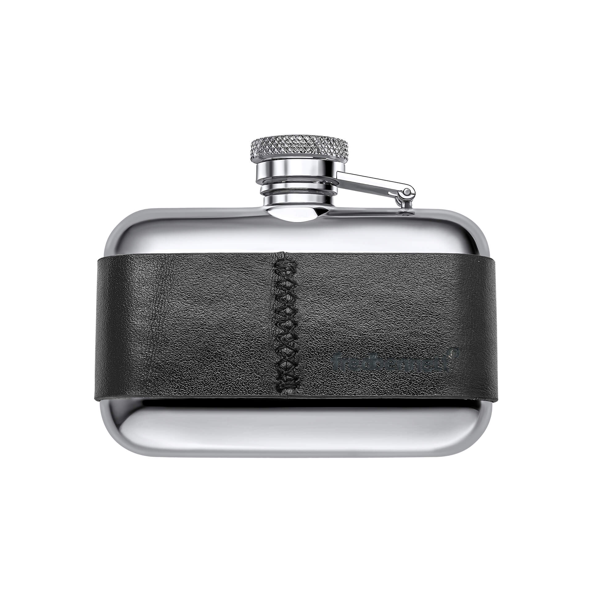 Fred Bennett Black Leather 3oz Hip Flask