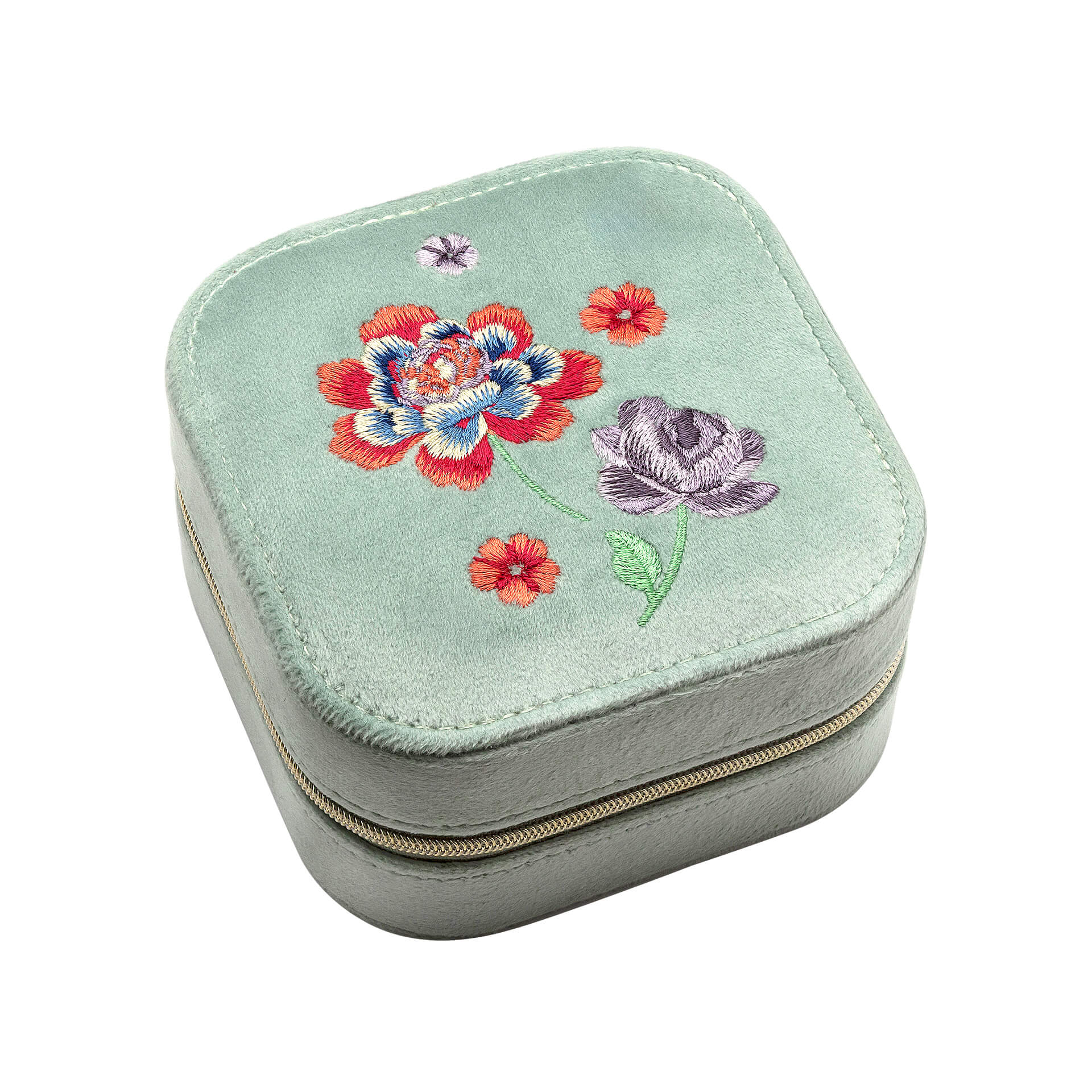 Laura Ashley Silver Elveden Embroidered Jewellery Box