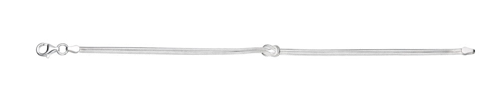 Beginnings Silver Love Knot Snake Chain Bracelet B172