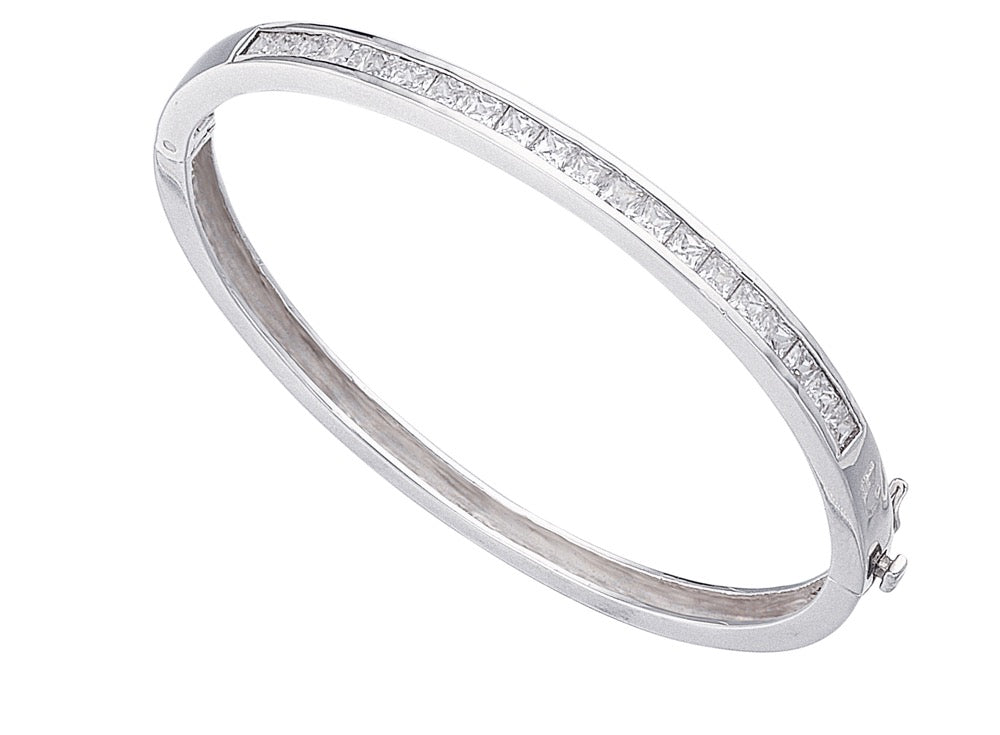 Beginnings Square Channel Set Bangle with Cubic Zirconia