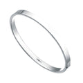 Beginnings Silver Square Cut Hinged Bangle B260