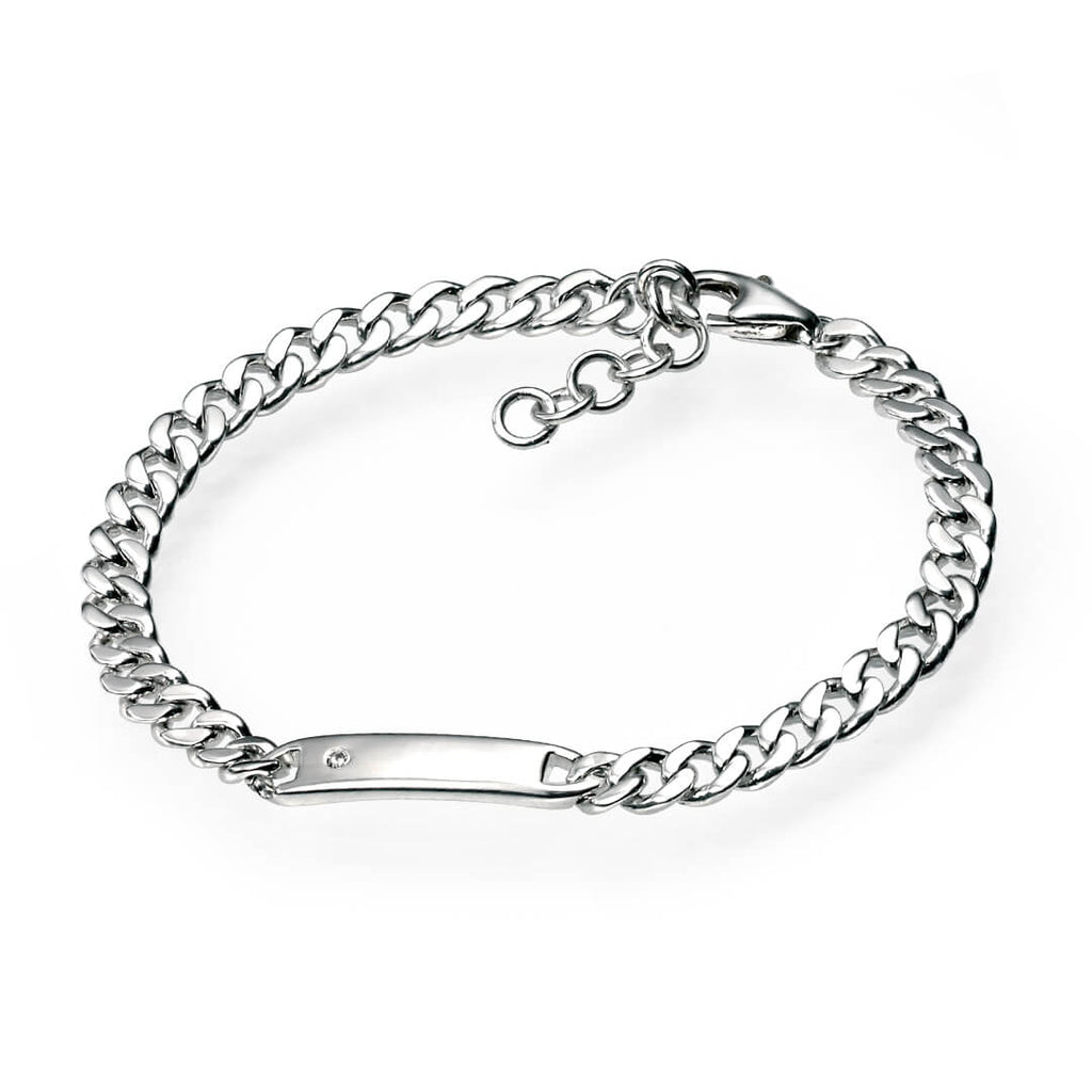 D For Diamond ID Bar Bracelet with Diamond-