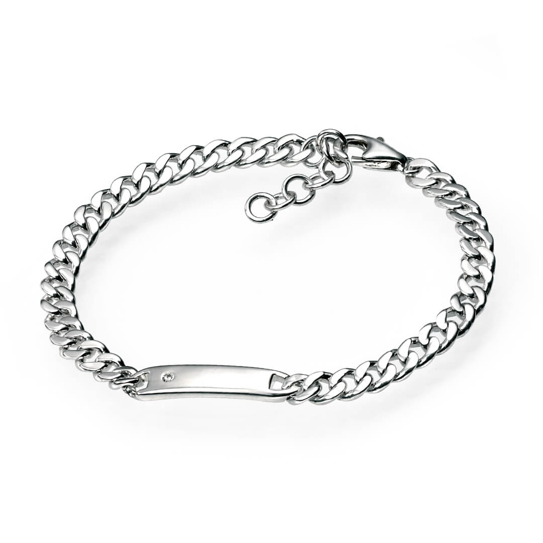 D For Diamond ID Bar Bracelet with Diamond-