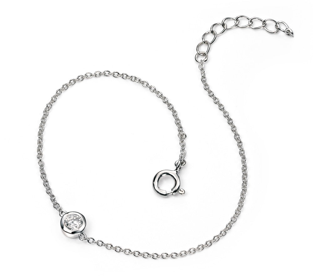 Beginnings Chain Link Bracelet with Cubic Zirconia