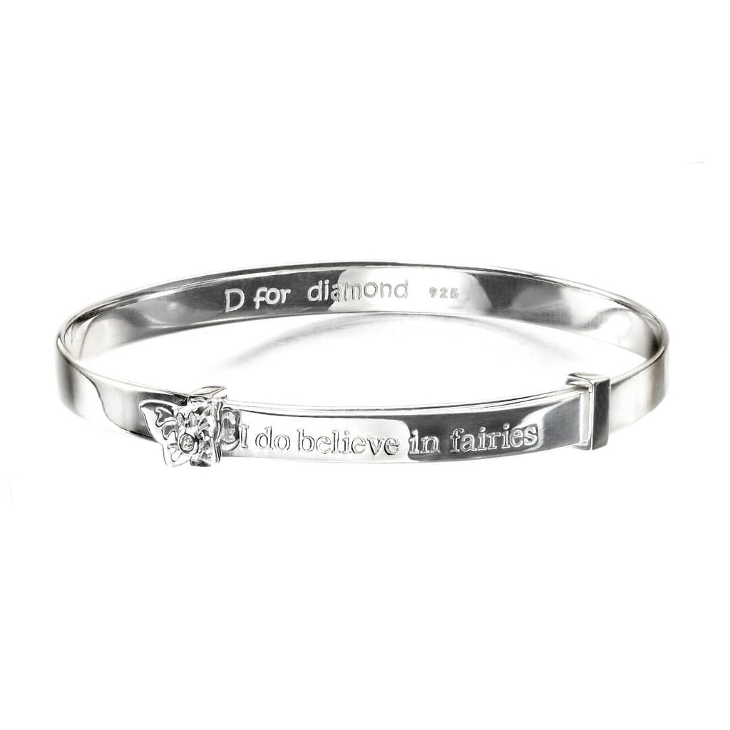 D For Diamond I Do Believe in Fairies' Expanding Bangle with Diamond