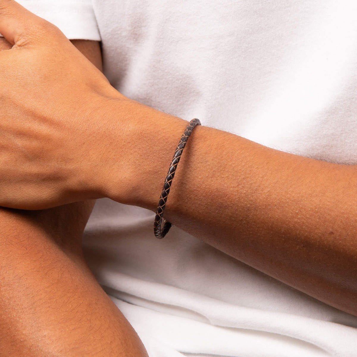 Fred Bennett Skinny Leather Bracelet With Magnetic Clasp