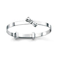 D for Diamond Silver Bangle B4781 Bow Expanding Bangle with Diamond