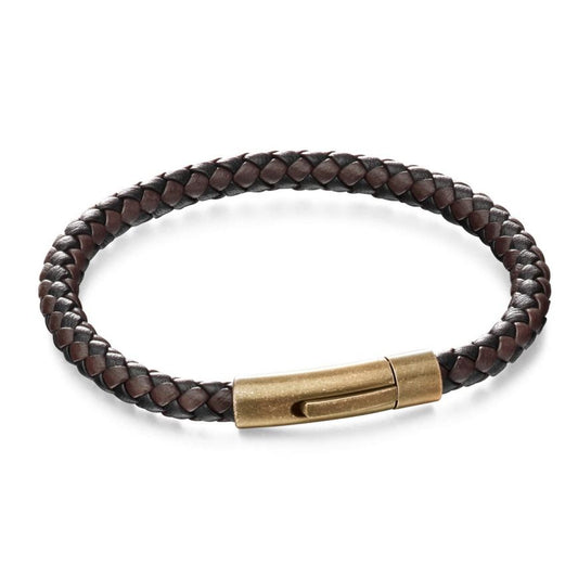 Fred Bennett Bracelet B5061 Fred Bennett Two Tone Woven Leather Bracelet